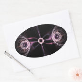 Sticker Ovale Univers parallèles Art fractal Abstrait (Enveloppe)