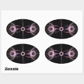 Sticker Ovale Univers parallèles Art fractal Abstrait (Feuille)