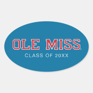 Sticker Ovale Université du Mississippi Ole Miss Wordmark
