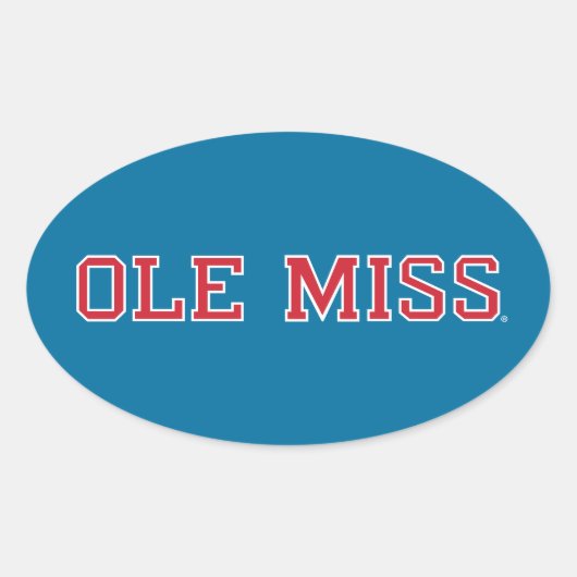 Sticker Ovale Université du Mississippi | Ole Miss Wordmark (Devant)