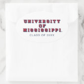 Sticker Ovale Université du Mississippi | Type de bloc (Sac)