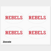 Sticker Ovale Université du Mississippi | Wordmark Rebels (Feuille)