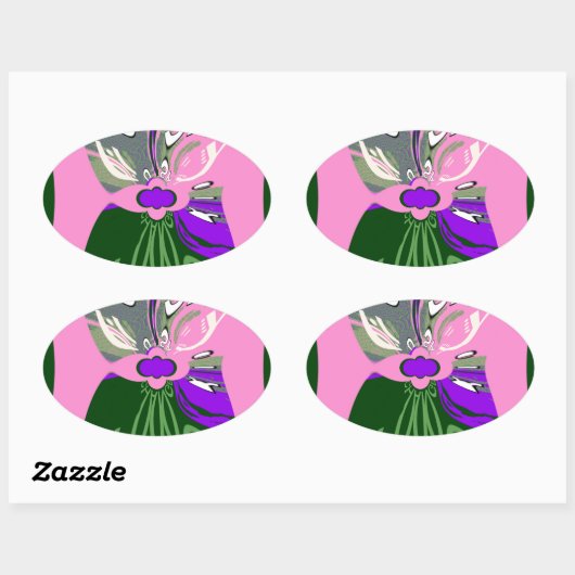 Sticker Ovale USA Change Art Print (Feuille)