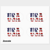Sticker Ovale USA Patriotique (Feuille)