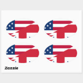 Sticker Ovale usa uk (Feuille)