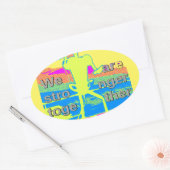 Sticker Ovale USA Unity Design : Espoir et force (Enveloppe)