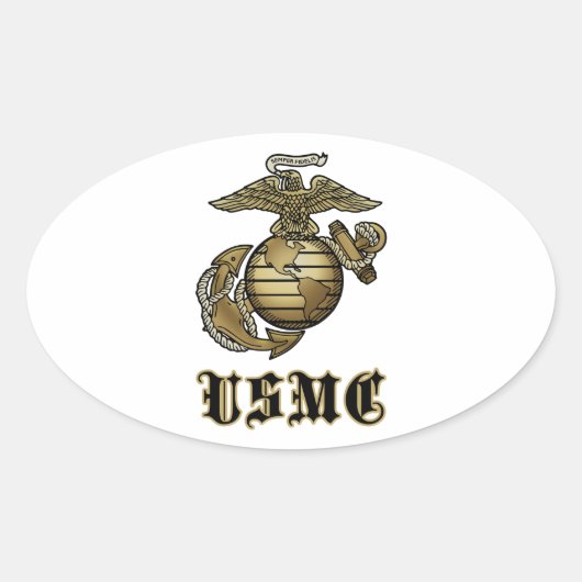 STICKER OVALE USMC (Devant)
