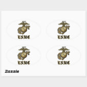 STICKER OVALE USMC (Feuille)
