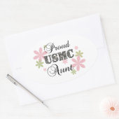 Sticker Ovale USMC Aunt [fl camo] (Enveloppe)