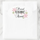 Sticker Ovale USMC Aunt [fl camo] (Sac)