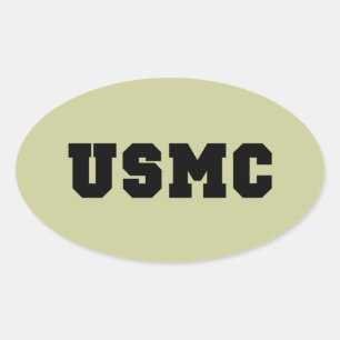 Sticker Ovale USMC [bold text]