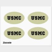 Sticker Ovale USMC [bold text] (Feuille)