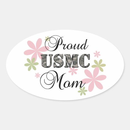 Sticker Ovale USMC Mom [fl camo] (Devant)
