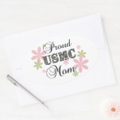 Sticker Ovale USMC Mom [fl camo] (Enveloppe)