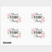 Sticker Ovale USMC Mom [fl camo] (Feuille)