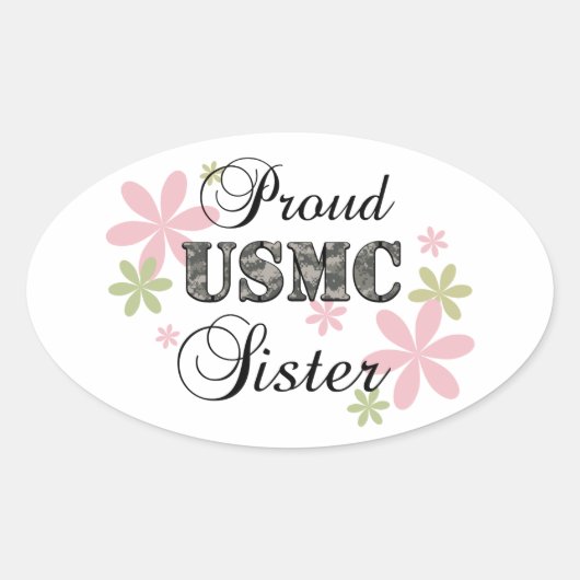 Sticker Ovale USMC Sister [fl camo] (Devant)
