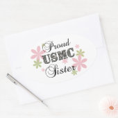 Sticker Ovale USMC Sister [fl camo] (Enveloppe)