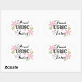 Sticker Ovale USMC Sister [fl camo] (Feuille)