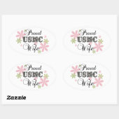 Sticker Ovale USMC Wife [fl camo] (Feuille)