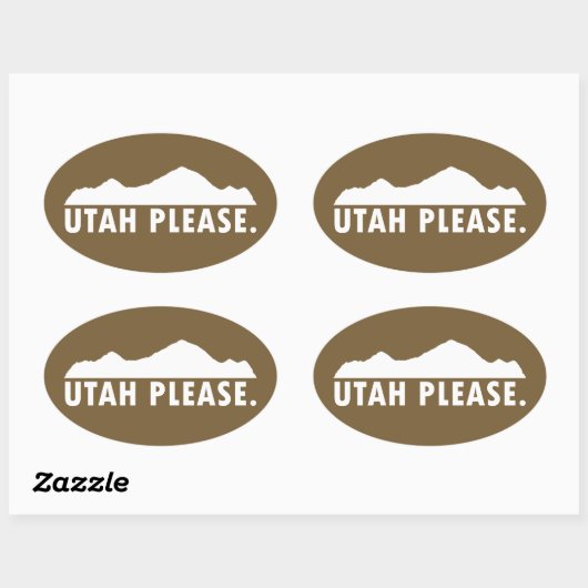 Sticker Ovale Utah S'Il Vous Plaît (Feuille)