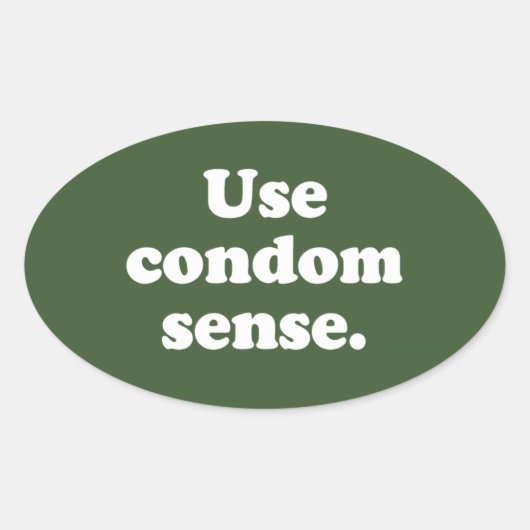 STICKER OVALE UTILISER LE SENS DU PRÉSERVATIF (Devant)