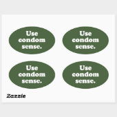 STICKER OVALE UTILISER LE SENS DU PRÉSERVATIF (Feuille)