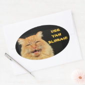 Sticker Ovale Utiliser Yah Blinkah Dit Boston Kittah (Enveloppe)