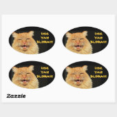 Sticker Ovale Utiliser Yah Blinkah Dit Boston Kittah (Feuille)