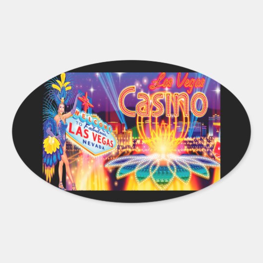 Sticker Ovale Vacances Las Vegas (Devant)
