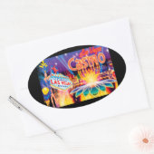 Sticker Ovale Vacances Las Vegas (Enveloppe)