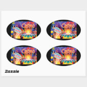 Sticker Ovale Vacances Las Vegas (Feuille)