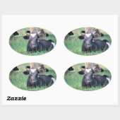 Sticker Ovale Vache (Feuille)