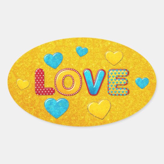 Sticker Ovale Valentine Fun 3D Mix and Match 2 (Devant)