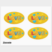 Sticker Ovale Valentine Fun 3D Mix and Match 2 (Feuille)