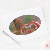 Sticker Ovale Valentine Heart Miniature Brown Horse (Enveloppe)