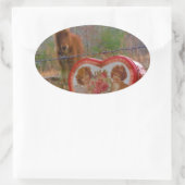 Sticker Ovale Valentine Heart Miniature Brown Horse (Sac)