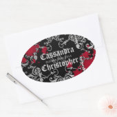 Sticker Ovale Vampire gothique Halloween mariage en faveur des é (Enveloppe)