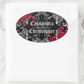 Sticker Ovale Vampire gothique Halloween mariage en faveur des é (Sac)