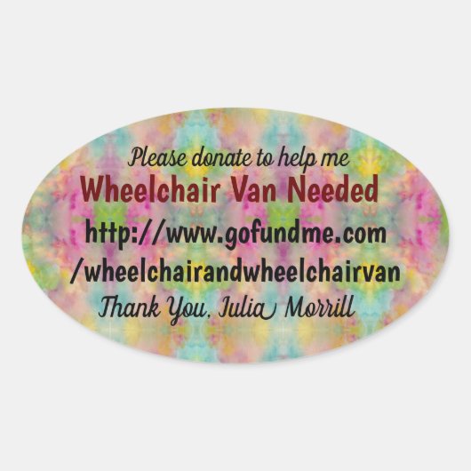 Sticker Ovale Van en fauteuil roulant nécessaire (Devant)