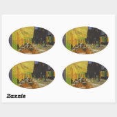 Sticker Ovale Van Gogh Cafe Terrasse Post-impressionniste (Feuille)