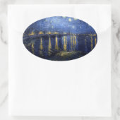 Sticker Ovale Van Gogh Nuit étoilée sur Rhône (Sac)