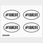 Sticker Ovale VAN LIFE Nomad Adventure Travel Camping Lifestyle (Feuille)