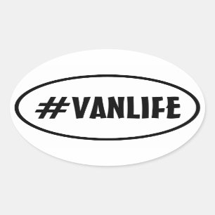 Sticker Ovale VAN LIFE Nomad Adventure Travel Camping Lifestyle