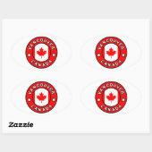 Sticker Ovale Vancouver Canada (Feuille)