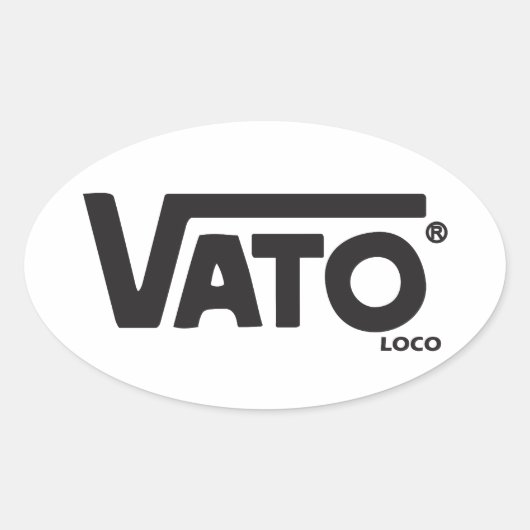 Sticker Ovale Vato loco skateboard décal (Devant)