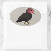 Sticker Ovale Vautour de Turquie (Sac)