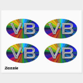 Sticker Ovale VB Virginia Beach Psychodelo Colors Oval Logo (Feuille)