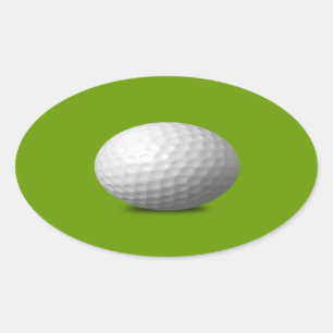 STICKER OVALE VECTEUR DE GOLF BALL ICON GRAPHIQUES VERTS SPORTS 
