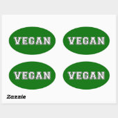 Sticker Ovale Vegan (Feuille)