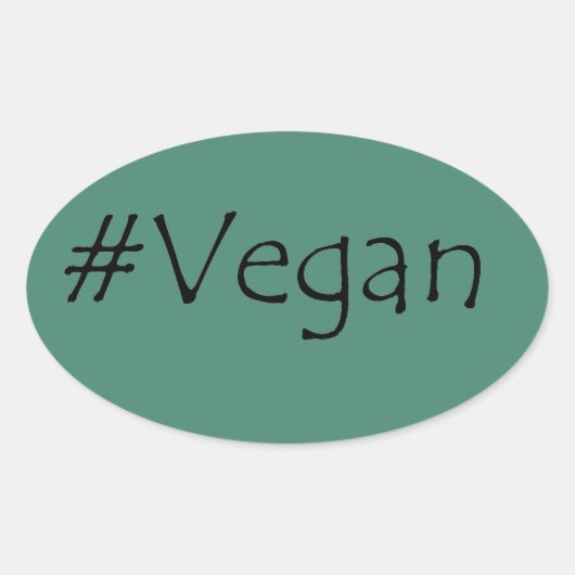 Sticker Ovale #Vegan (Devant)
